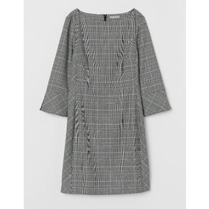 Black & white checked woven dress